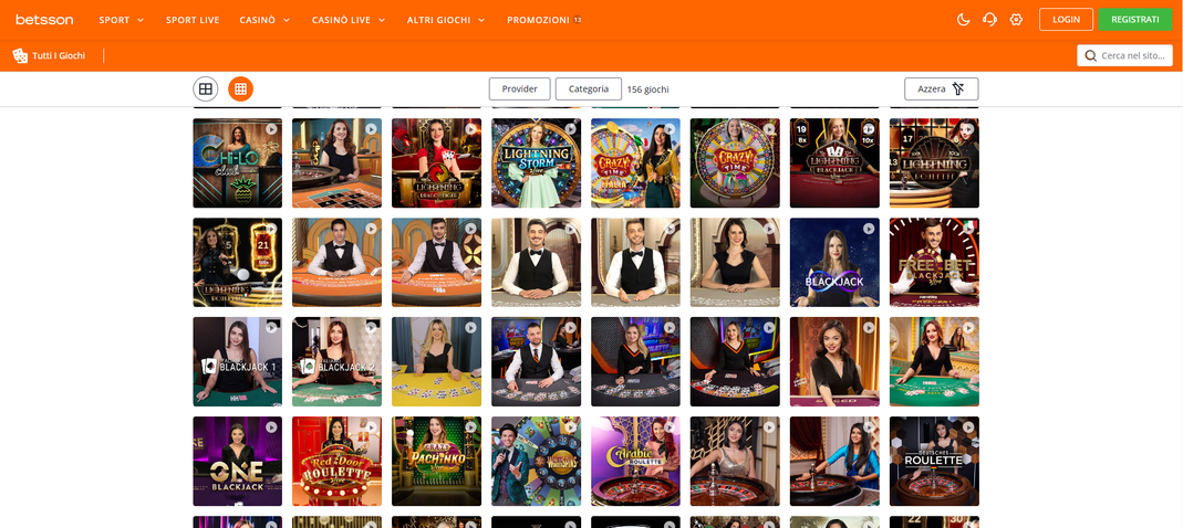 Betsson.it live casino