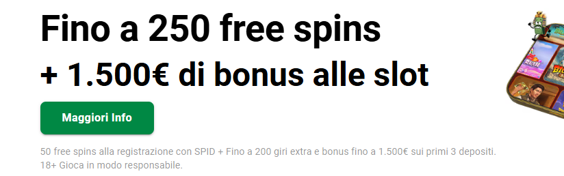 Leovegas - fino a 250 free spins + 1.500€ di bonus alle slot