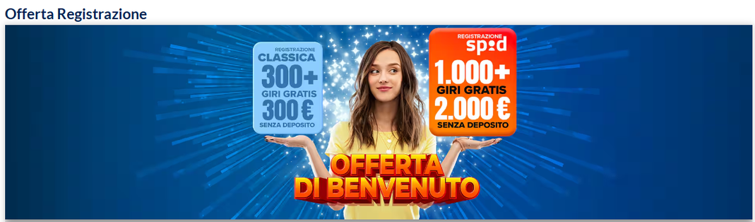 StarVegas offerta di registrazione con SPID 1.000 Giri gratis + 2.000€ senza deposito